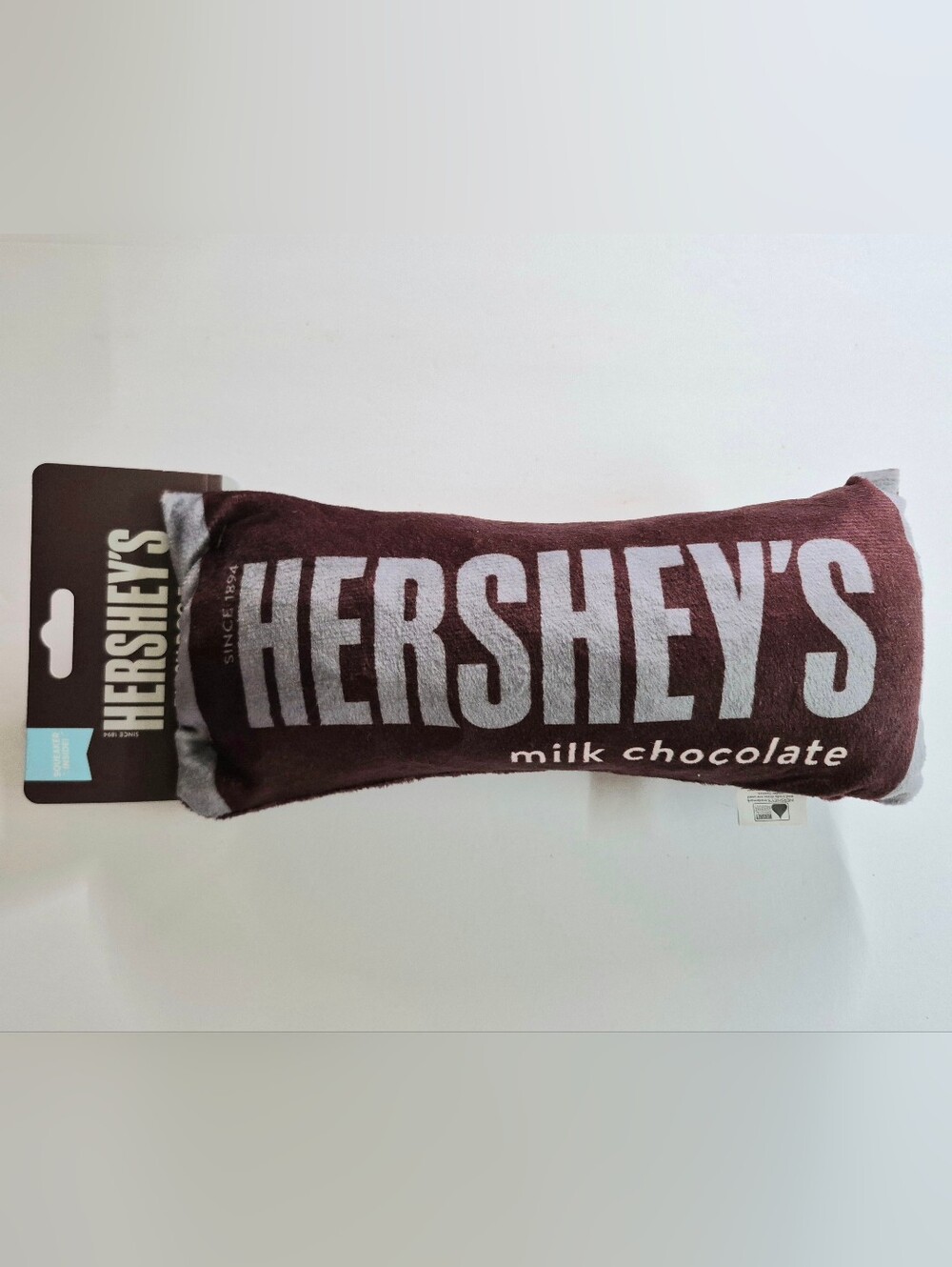 Hershey's Milk Chocolate Logo Plush Dog Toy with Squeaker inside